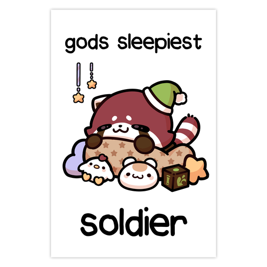 "gods sleepiest soldier" Mini Print