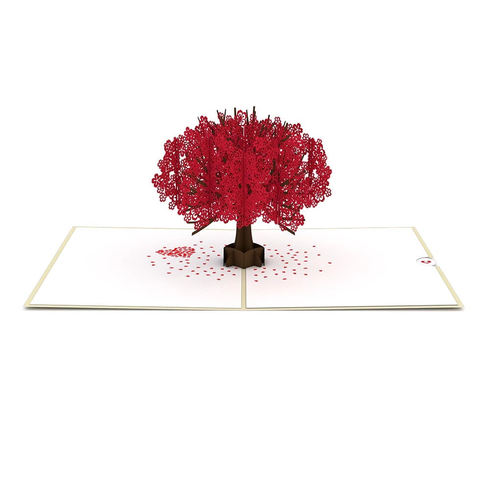 Red Sakura Tree Pop-Up Card