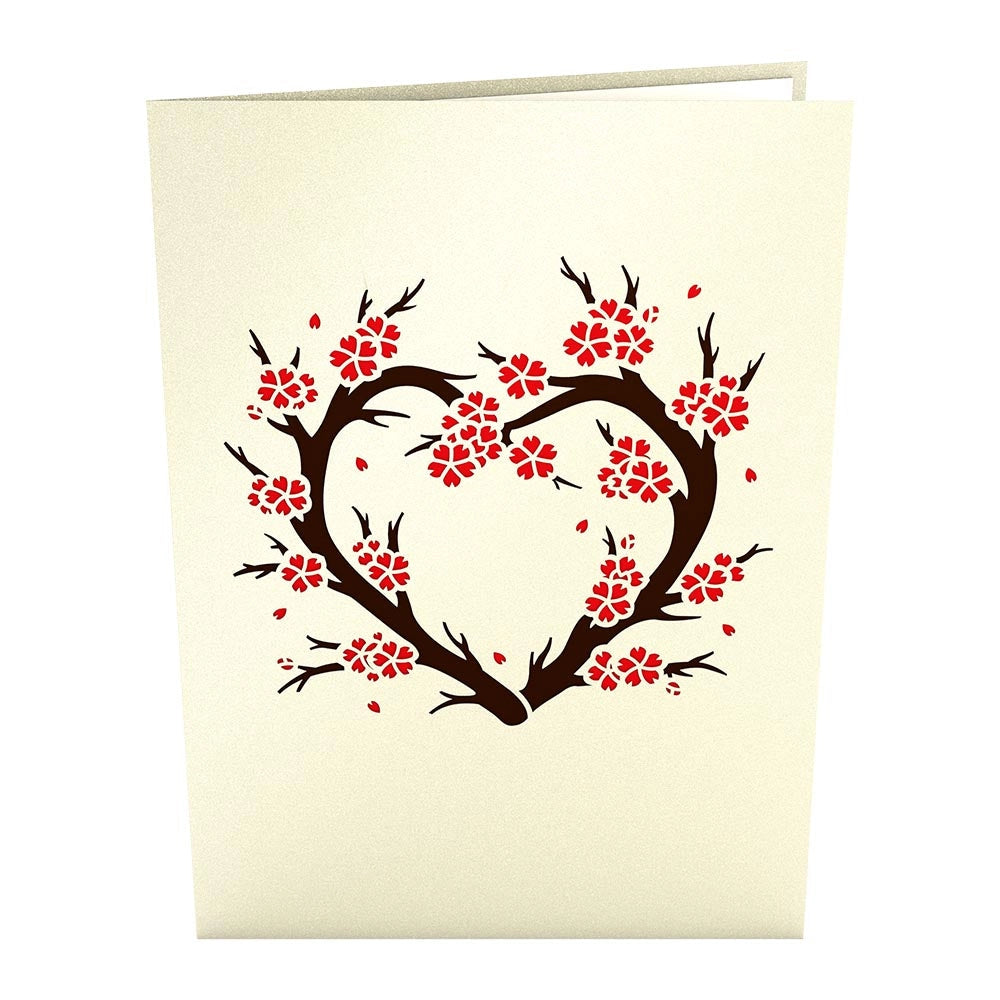 Red Sakura Tree Pop-Up Card