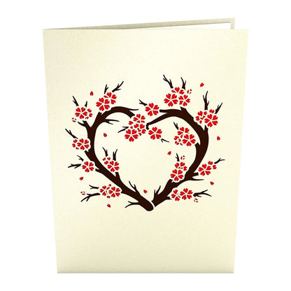 Red Sakura Tree Pop-Up Card