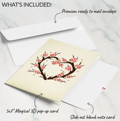 Red Sakura Tree Pop-Up Card